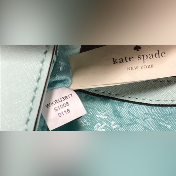 Kate Spade Laurel Way Flap Crossbody Cow Leather Purse Aqua Mint - Picture 7 of 8